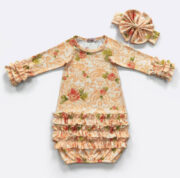 Newborn Baby Girl Gown with matching Headband - Image 16