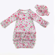 Newborn Baby Girl Gown with matching Headband - Image 10