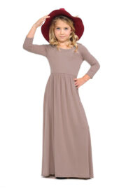 Girls Solid Color Maxi Dress AL5004-1 - Image 5