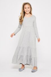Girls Solid Tiered Maxi Dress  D3802 - Image 2