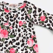 Rose Leopard Baby Gown with Headband - Image 2