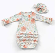 Newborn Baby Girl Gown with matching Headband - Image 8