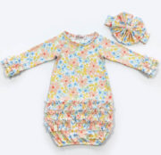 Newborn Baby Girl Gown with matching Headband - Image 6