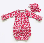 Newborn Baby Girl Gown with matching Headband - Image 7