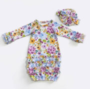 Newborn Baby Girl Gown with matching Headband - Image 15