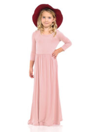 Girls Solid Color Maxi Dress AL5004-1 - Image 6
