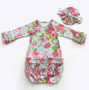 Newborn Baby Girl Gown with matching Headband - Image 11