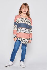 Girls Size Leopard Asymmetrical Top T2636-K4 - Image 5