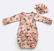 Newborn Baby Girl Gown with matching Headband - Image 5