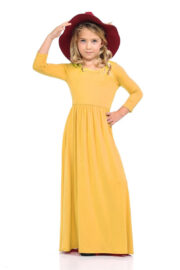 Girls Solid Color Maxi Dress AL5004-1 - Image 3
