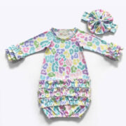 Newborn Baby Girl Gown with matching Headband - Image 4