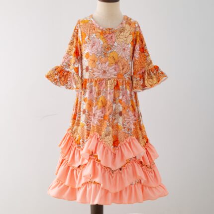 Laurel Blooms Girls Ruffle Maxi Dress