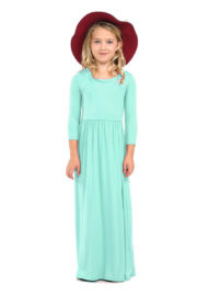Girls Solid Color Maxi Dress AL5004-1