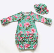 Newborn Baby Girl Gown with matching Headband - Image 3