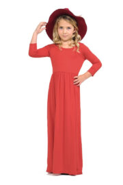 Girls Solid Color Maxi Dress AL5004-1 - Image 2