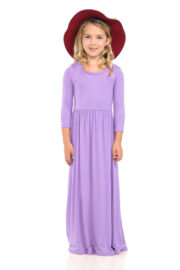 Girls Solid Color Maxi Dress AL5004-1 - Image 4